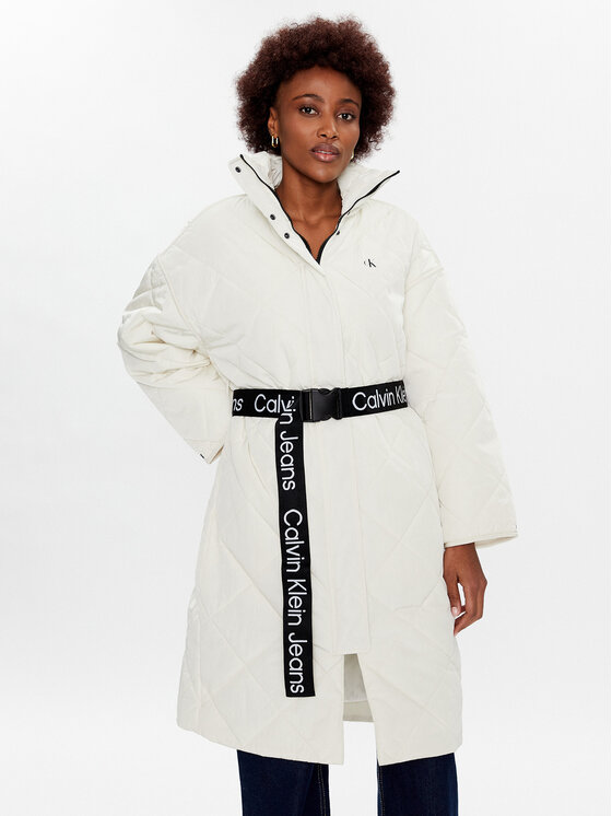 Calvin Klein Jeans Calvin Klein Jeans Cappotto di transizione J20J220334 Écru Relaxed Fit