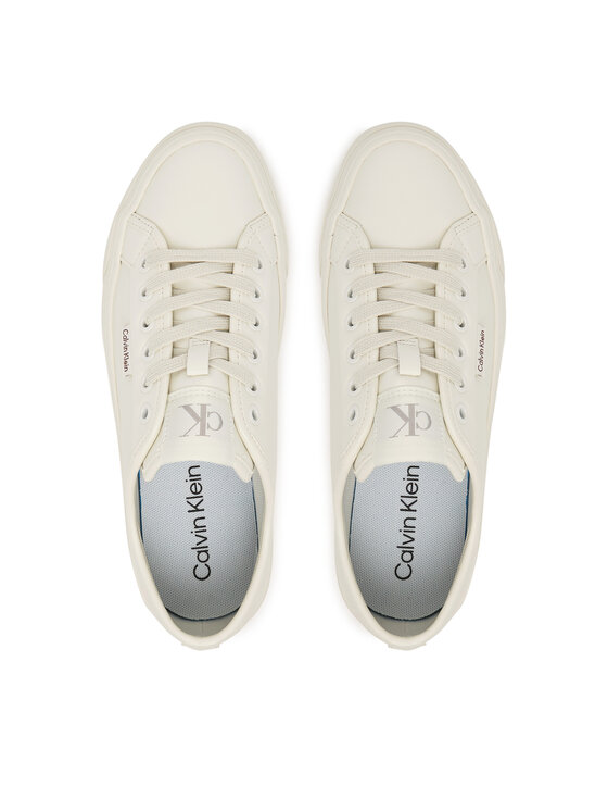 Calvin Klein Calvin Klein Sneakersy Vulc Flatf Lace Up Lth YW0YW01932 Biały