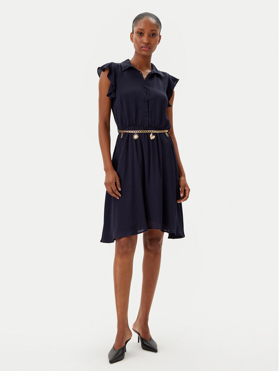 Fracomina Fracomina Každodenné šaty FR25SD1011W77401 Tmavomodrá Regular Fit