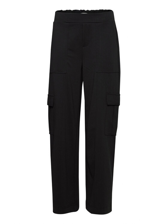 ICHI Pantaloni din material 20120199 Negru Regular Fit