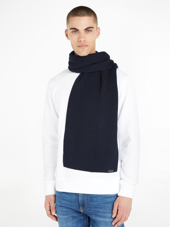 Cotton knit scarf deals