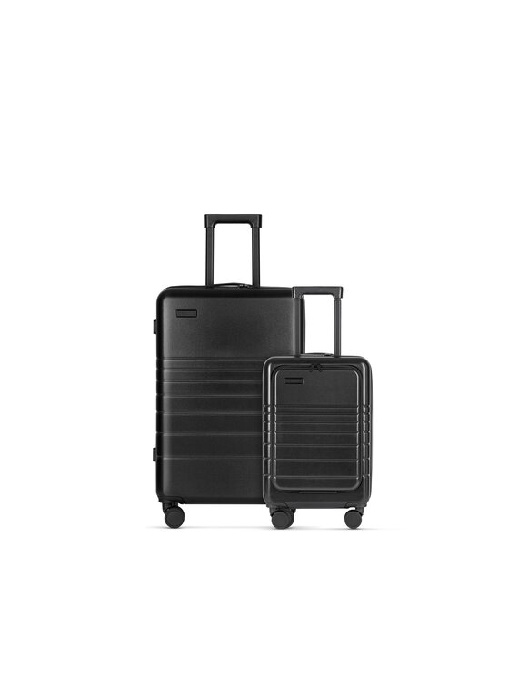 Komplet walizek, rozmiar S/L, Czarny, E1