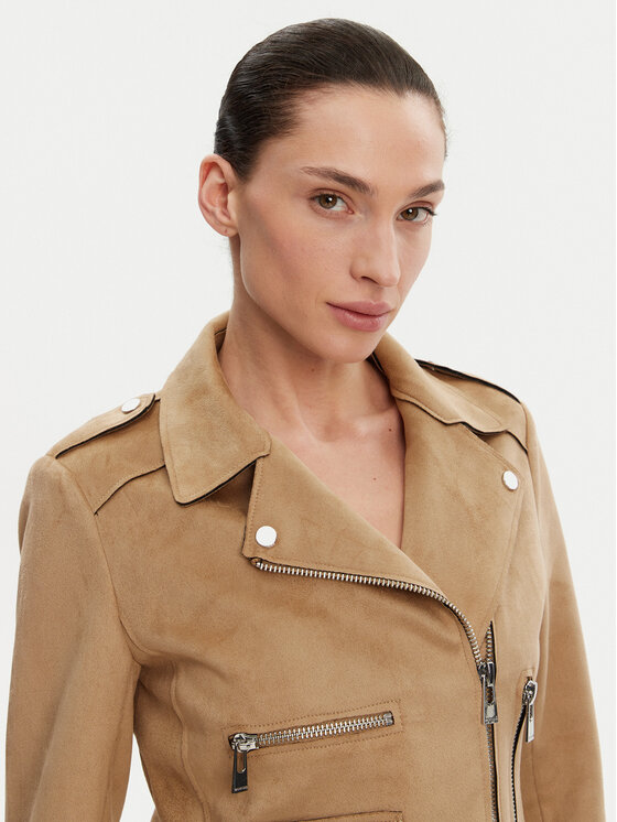 Morgan Morgan Jacke aus Kunstleder 241-GOUSMI Beige Regular Fit