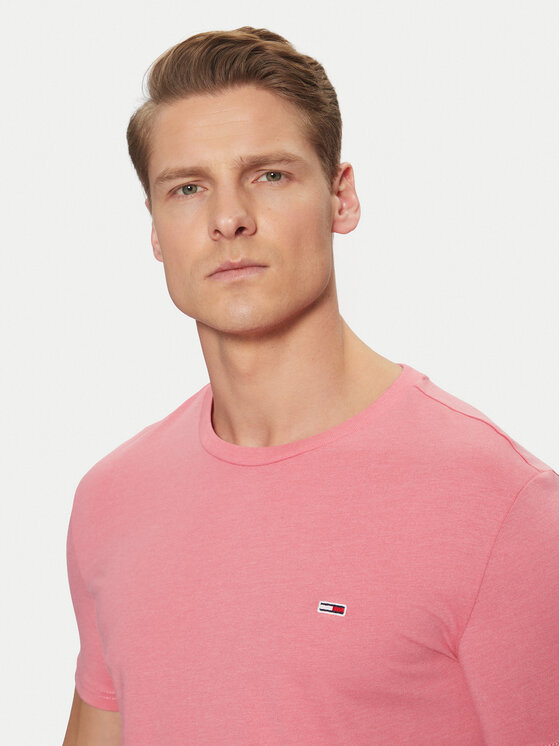 Tommy Jeans Tommy Jeans T-shirt Jaspe DM0DM20363 Rosa Slim Fit