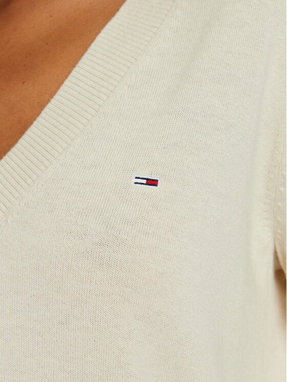Tommy Jeans Tommy Jeans Pulover Essential DW0DW18670 Bej Regular Fit