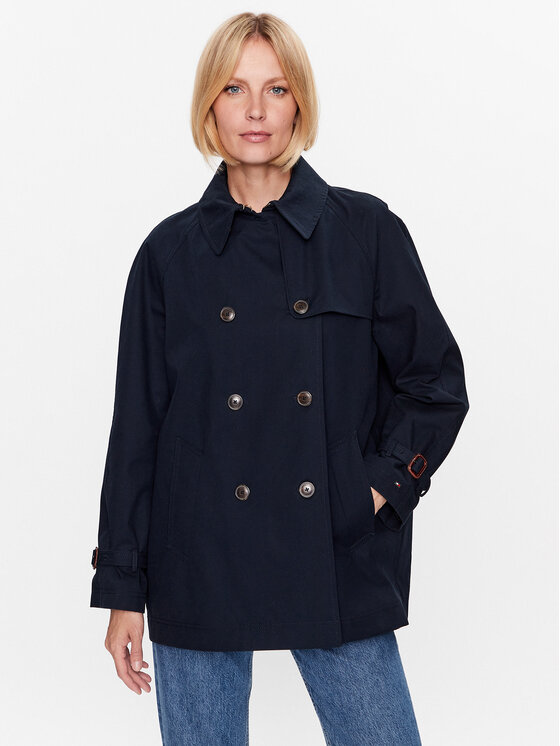 Tommy Hilfiger Tommy Hilfiger Kabát pro přechodné období WW0WW38943 Tmavomodrá Regular Fit