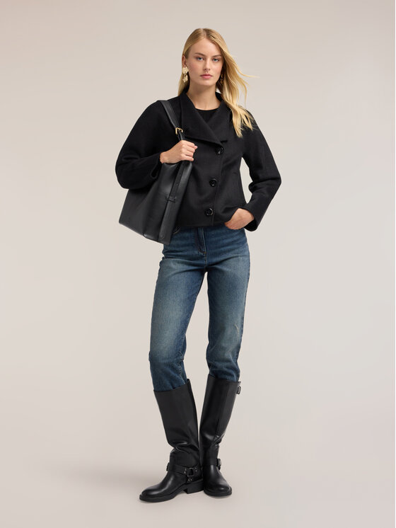 Motivi Motivi Płaszcz zimowy R020W100203N033 Czarny Boxy Fit