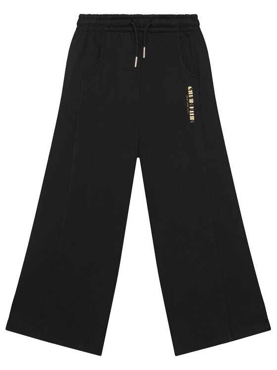Calvin Klein Jeans Pantaloni trening Glitter Aw IG0IG03097 Negru Wide Leg