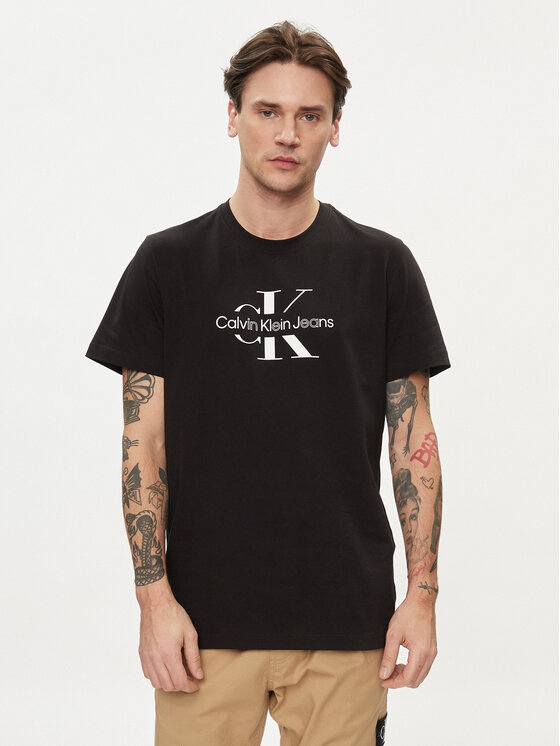 Calvin Klein Jeans Calvin Klein Jeans Tričko Distrupted J30J325190 Čierna Regular Fit