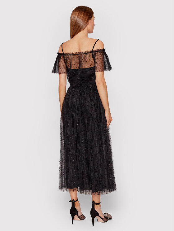 Red Valentino Red Valentino Коктейлна рокля XR0VAEA5 Черен Regular Fit