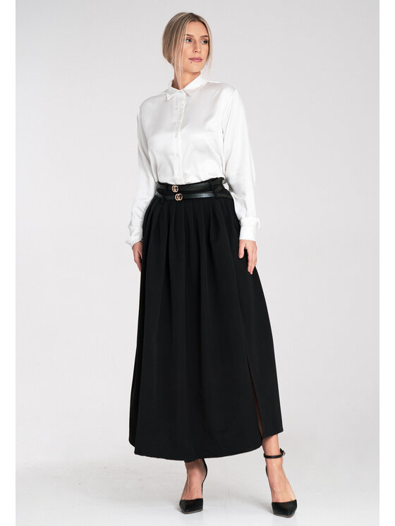 FIGL FIGL Spódnica midi M1116 Czarny Flared Fit