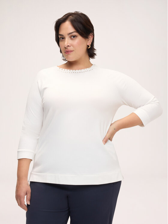 Fiorella Rubino Fiorella Rubino T-shirt G0CTL009264N011 Bianco Regular Fit