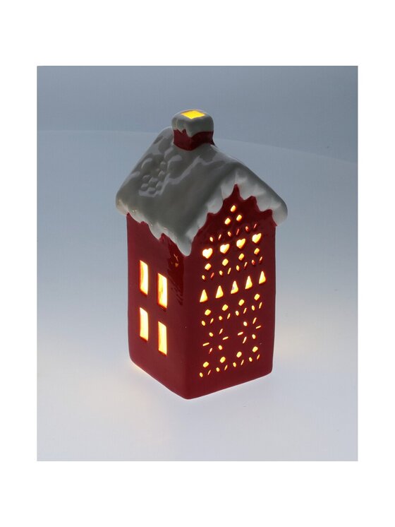 MIAhome MIAhome Figurka ceramiczny domek LED MARGITA Czerwony