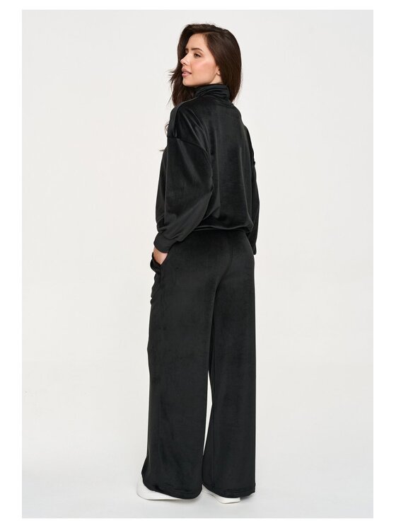 Makadamia Makadamia Dres M953 Czarny Loose Fit