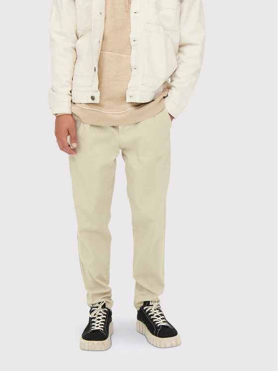 Only & Sons Only & Sons Pantaloni din material Leo 22013002 Bej Regular Fit