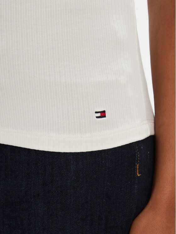 Tommy Hilfiger Tommy Hilfiger Tričko WW0WW45731 Écru Slim Fit