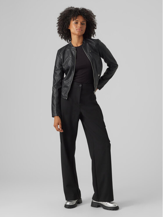 Vero Moda Vero Moda Kurtka z imitacji skóry Favodona 10288555 Czarny Regular Fit