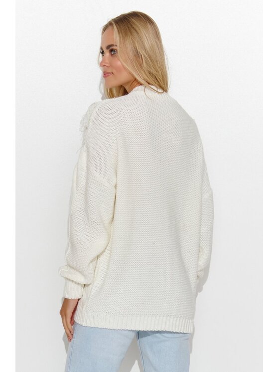 Makadamia Makadamia Sweter S135 Écru Over Fit