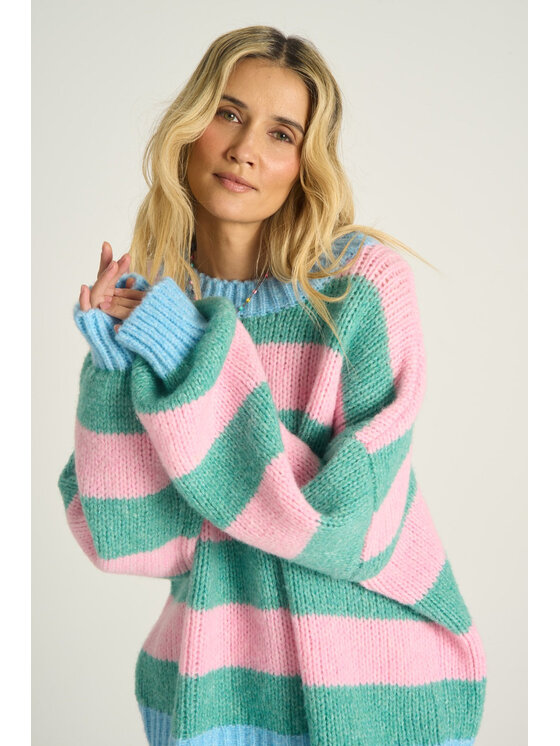 NAOKO NAOKO Sweter Cozy Bubble Zielony Regular Fit