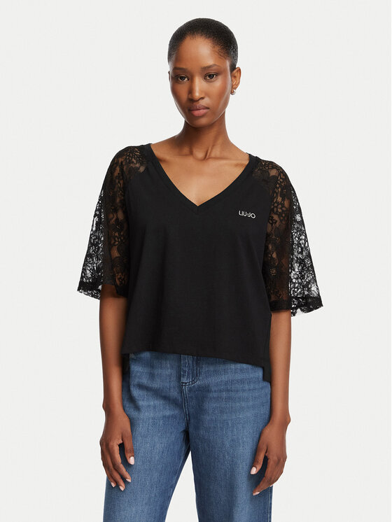 Liu Jo Sport Liu Jo Sport Marškinėliai TA6160 JS923 Juoda Regular Fit