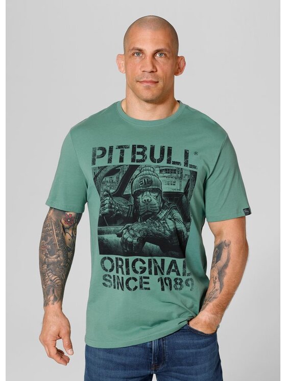 PITBULL PITBULL T-Shirt Koszulka Zielony Regular Fit