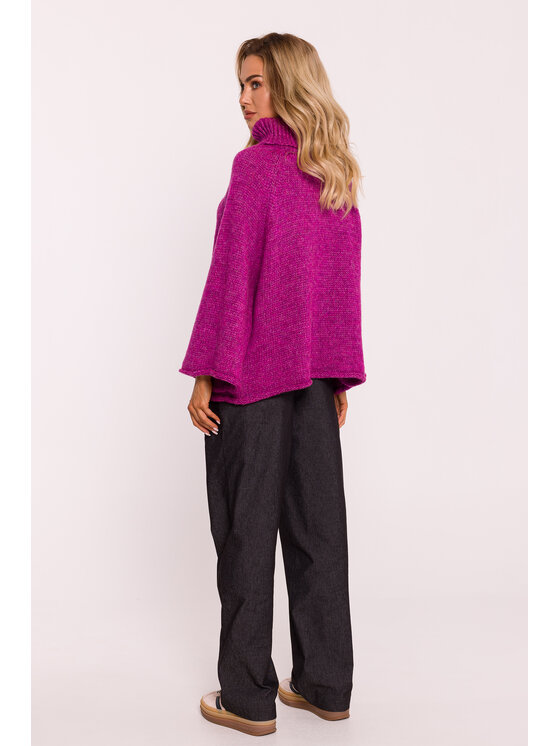 Made of Emotion Made of Emotion Sweter M822 Różowy Baggy Fit