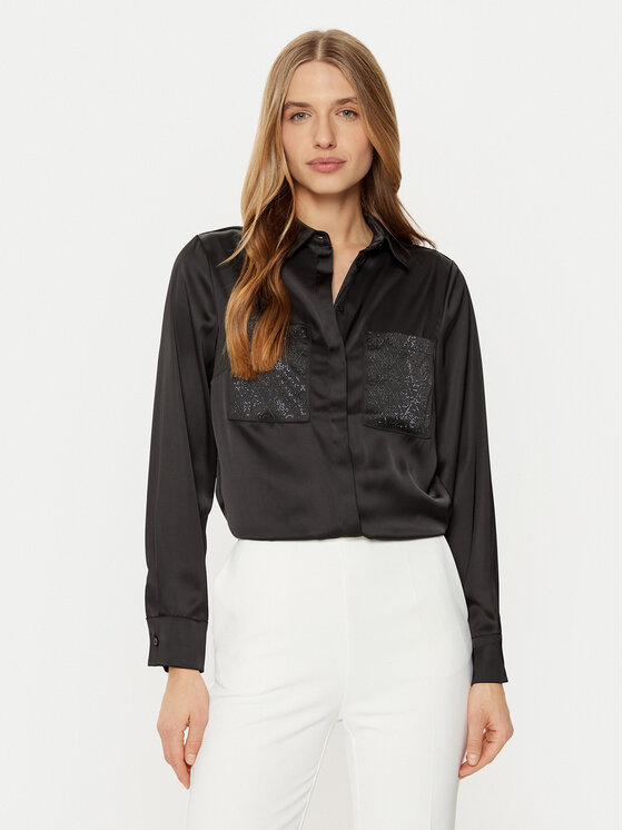 Guess Guess Košile W5RH40 WFQC2 Černá Regular Fit