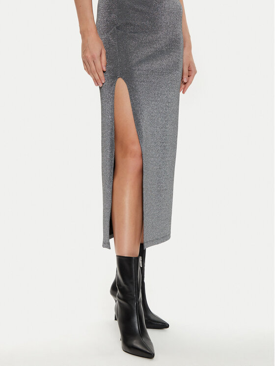 HUGO Hugo Sukienka koktajlowa 50522764 Srebrny Slim Fit