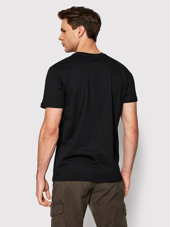 Alpha Industries Alpha Industries Tričko Basic Foll Print 100501FP Čierna Regular Fit