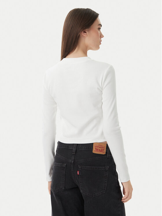 Calvin Klein Jeans Calvin Klein Jeans Bluse Monogram LV047A803G Weiß Slim Fit