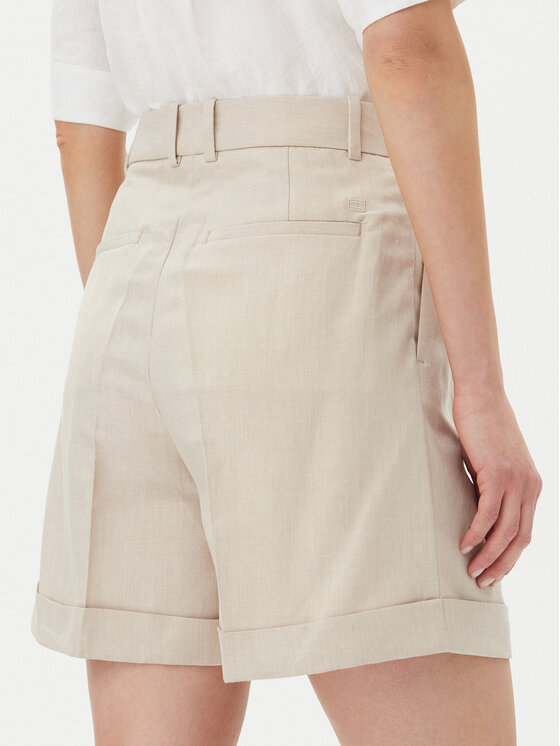 Tommy Hilfiger Tommy Hilfiger Шорти от плат WW0WW44767 Бежов Regular Fit