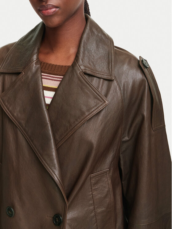Weekend Max Mara Weekend Max Mara Usnjena jakna Felino 2625446051 Temno rjava Regular Fit