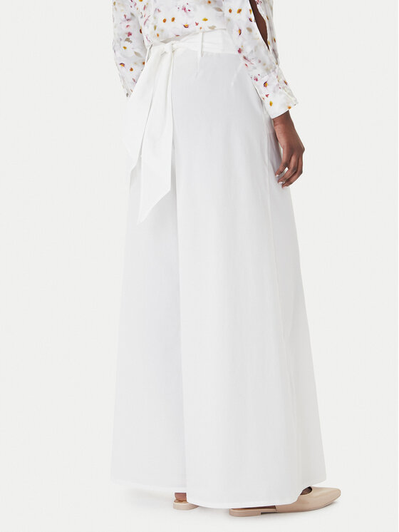 Marella Marella Hlače iz tkanine Gala 2613131122 Bela Wide Leg