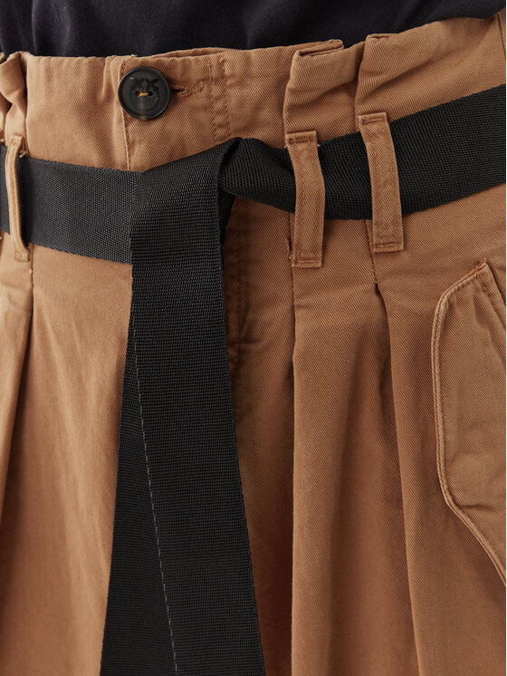 PINKO Pinko Pantaloni din material Ronfare 101840 A0D5 Maro Relaxed Fit