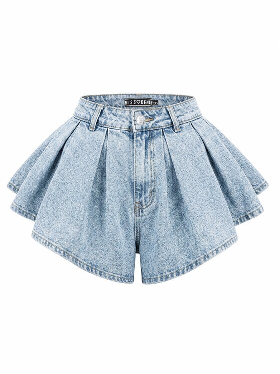 MissDenim MissDenim Džínové šortky Skorts Modrá Regular Fit