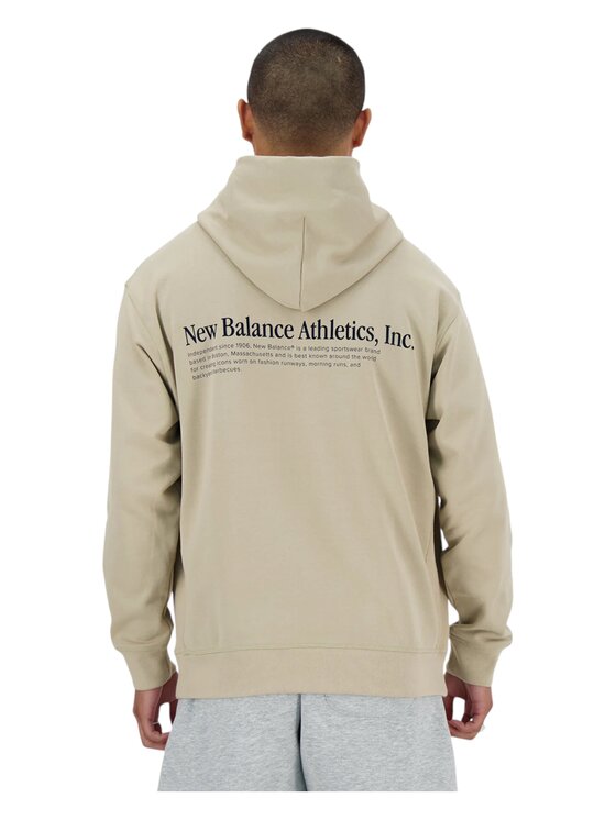 New Balance New Balance Bluza mt41539-beige Beżowy Regular Fit