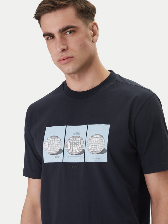 BOSS BOSS Tricou Terrace Photo 50559353 Bleumarin Relaxed Fit