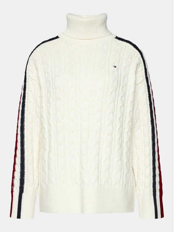 Tommy Hilfiger Tommy Hilfiger Rollkragenpullover WW0WW40831 Écru Regular Fit