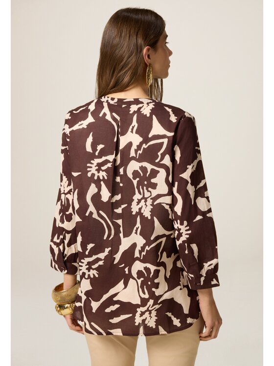 Oltre Oltre Koszula 5099R002983N0Z6 Brązowy Baggy Fit