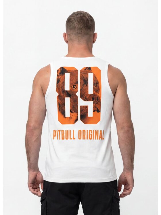 PITBULL PITBULL Tank top EIGHTY NINE DOG Biały Regular Fit