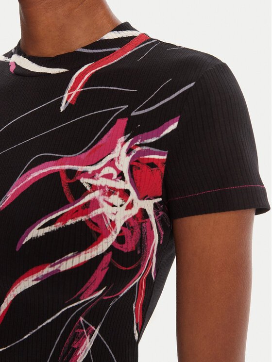 Desigual Desigual Tricou Lala 25WWTK16 Negru Regular Fit