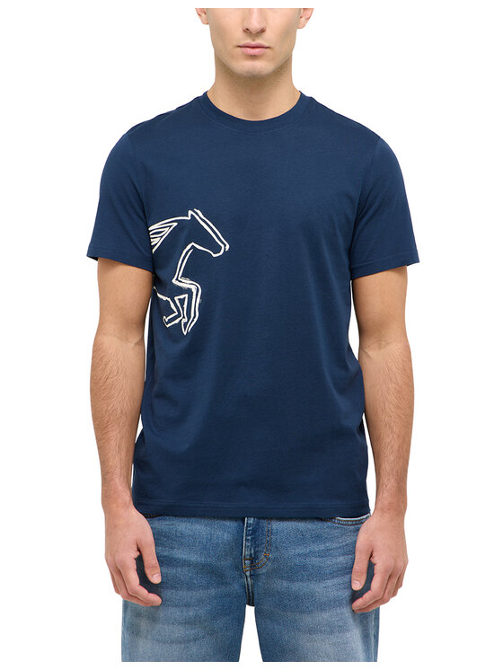 Mustang Mustang T-Shirt Style Austin Niebieski Regular Fit