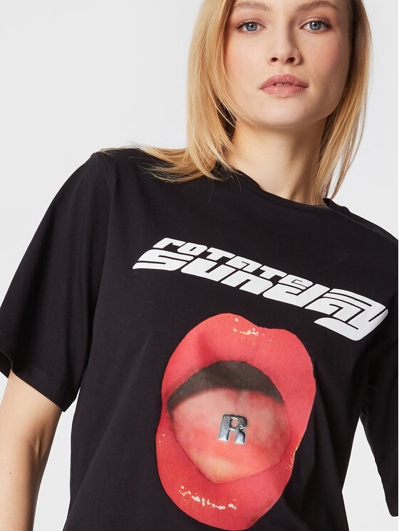 ROTATE ROTATE T-Shirt Asteeer RT2174 Μαύρο Relaxed Fit