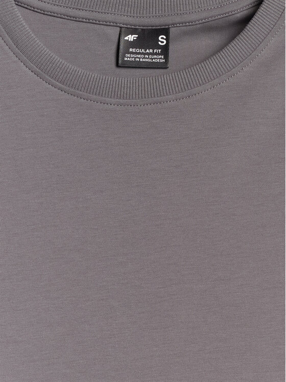 4F 4F T-Shirt BASIC+ Szary Regular Fit