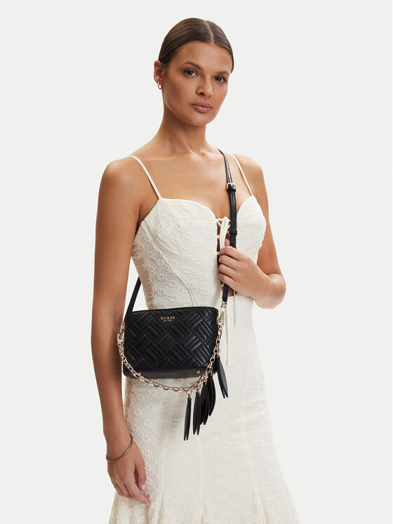 Guess Guess Дамска чанта Sally Mini HWQG99 21770 Черен