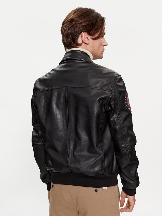 Aeronautica Militare Aeronautica Militare Giacca di pelle 232PN936PL199 Nero Regular Fit