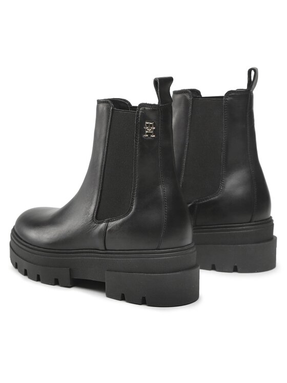 Tommy Hilfiger Tommy Hilfiger Sztyblety Monochromatic Chelsea Boot FW0FW06899 Czarny