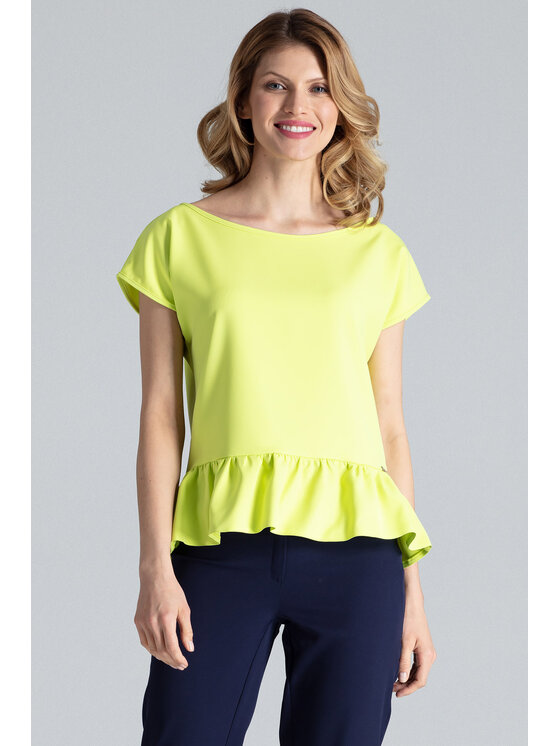 FIGL FIGL Bluzka M388 Zielony Regular Fit