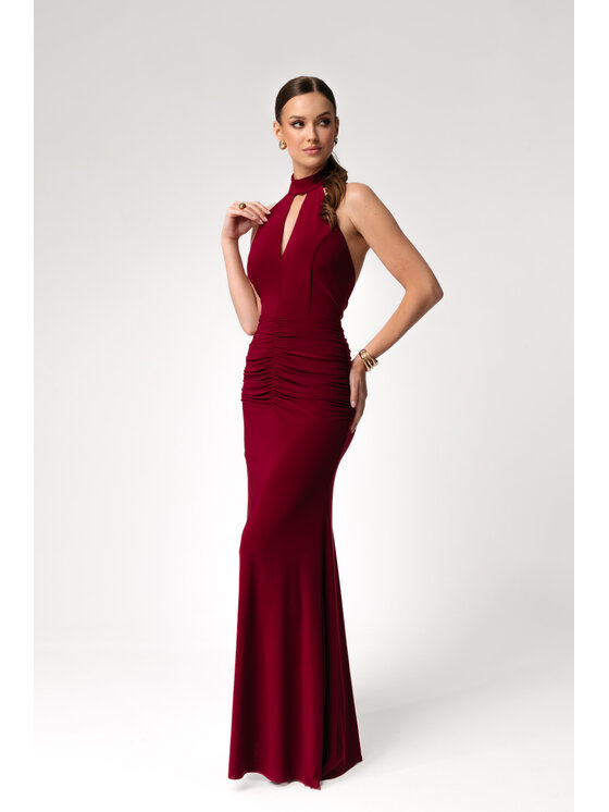 Aurora Aurora Sukienka wieczorowa Alice Bordowy Feminine Fit