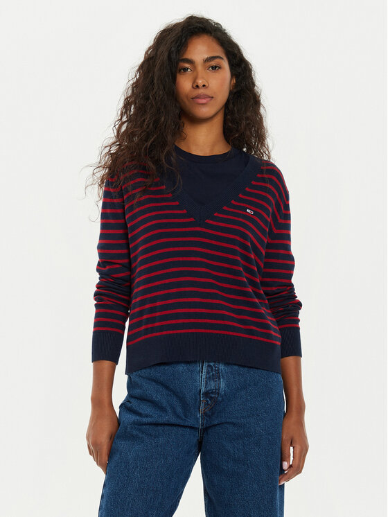 Tommy Jeans Pulover Essential DW0DW18670 Colorat Regular Fit